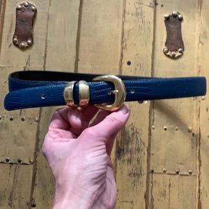 VTG THE RITZ ACCESSORIES COLLECTION NAVY SNAKESKIN LEATHER BELT
